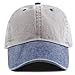 The Hat Depot 100% Cotton Pigment Dyed Low Profile Dad Hat Six Panel Cap (2. Gray/Navy)