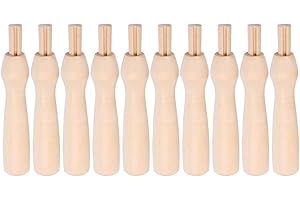 COHEALI Wooden Felting Needle Handles: 10pcs Poking Felting Needle Pen Handles, Wooden Punch Cross Stitch Tool for Beginner, 7X1.4cm