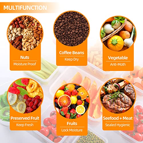 WayEee Food storage containers 12 Pack - Meal Prep Lunch Boxes plastic bowls with lids for kitchen, fridge - Airtight and Leakproof -Microwave, Freezer, Dishwasher, Safe-BPA Free