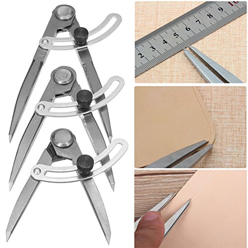 MASUNN Drawing Measure Gauge Distance Compass Divider Leather Craft Design Layout Tool -125mm