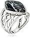 Barse Sterling Silver and Black Silver Matrix Obsidian Ring, Size 6