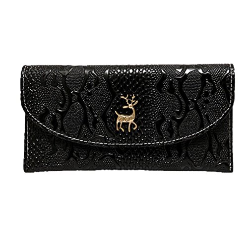 Teresamoon Womens Wallet Checkbook Cover Wallets Card Holders (Black) - Thumbnail 7