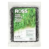 Ross Trellis Netting (Support for Climbing, Fruits, Vegetables and Flowers) Black Garden Netting, 18 feet x 6 feet