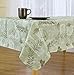 Boxed Fern Flannel Backed Vinyl Tablecloth Indoor Outdoor, 60-Inch by 102-Inch Oblong (Rectangle), Sage