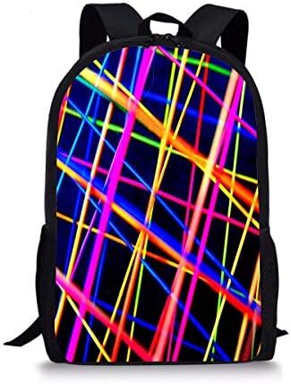 ISFHJbackbagAD Abstract Colorful Lines Cute Print School Backpack For Boys Girls School Book Bags