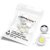 CHANZON 10 pcs High Power Led Chip 1W White 6000K - 6500K | (300mA - 350mA / DC 3V - 3.4V / 1 Watt) Super Bright Intensity SMD COB Light Emitter Components Diode Bulb Bead DIY Lighting