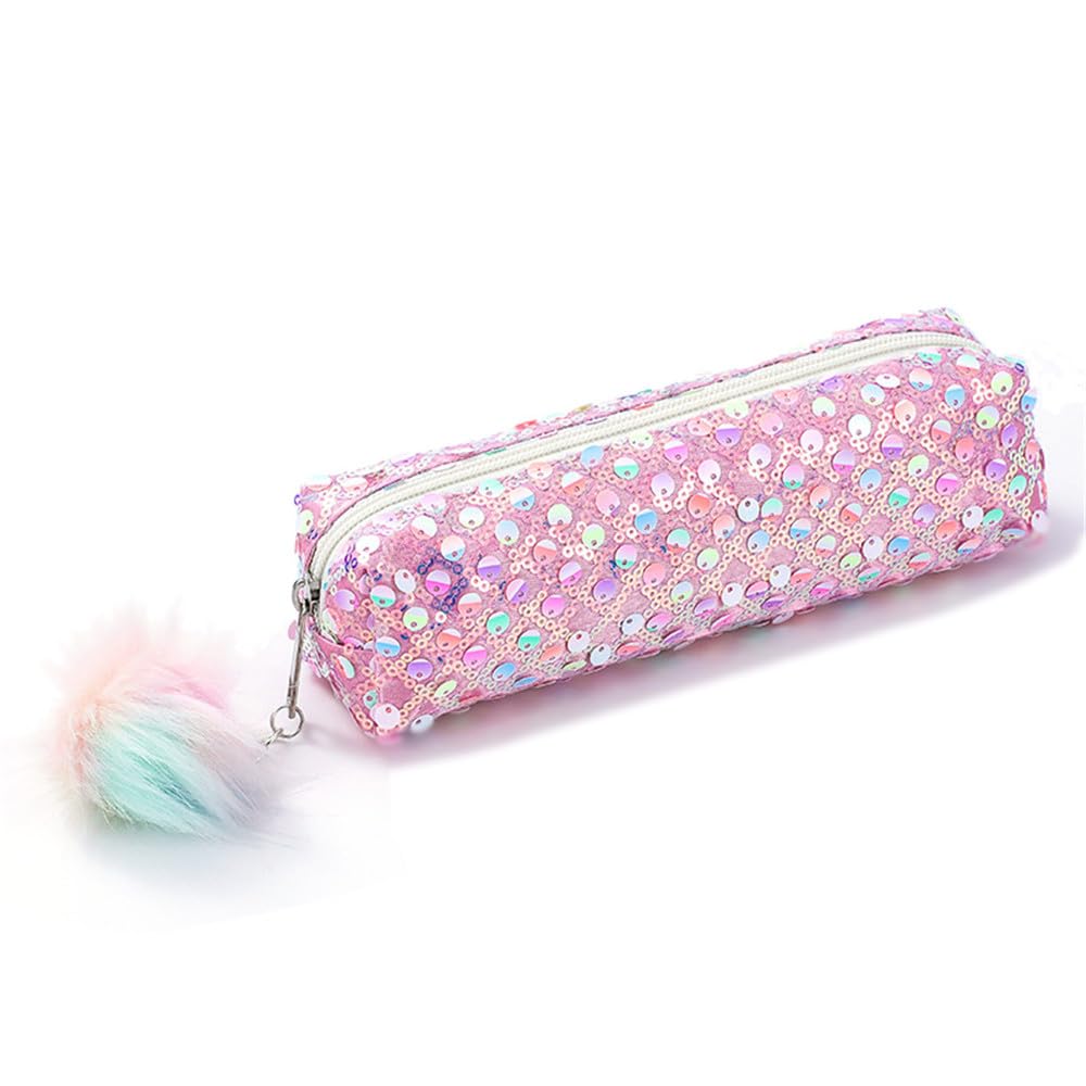 NIXNUT Pencil Case Pen Bag Holder Large Capacity with Glitters Sequins Office Organizer Storage for Students Girls