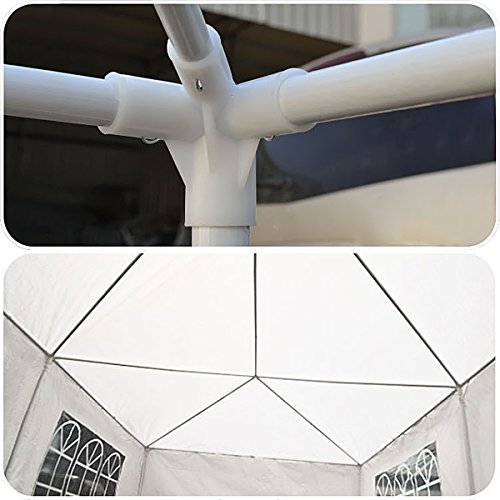 Qisan Carport Canopy tent 10 X 20-feet Domain Carport with sidewalls, white for Party/Commercial Activity(calm environment only)