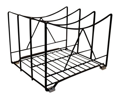 Kate and Bree's Kitchen Organizer, Cutting Board Holder, Multi Use Rack Pan Lid, Frying Pans, Cookie Sheet Holder, Bakeware/Serving Platters, Cabinet Storage, Pantry Organizer, Sturdy Metal w/ 3 Slots