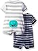 Carter's Baby Boys' 2-Pack Snap-up Romper, Monster/Firetruck, 18 Months