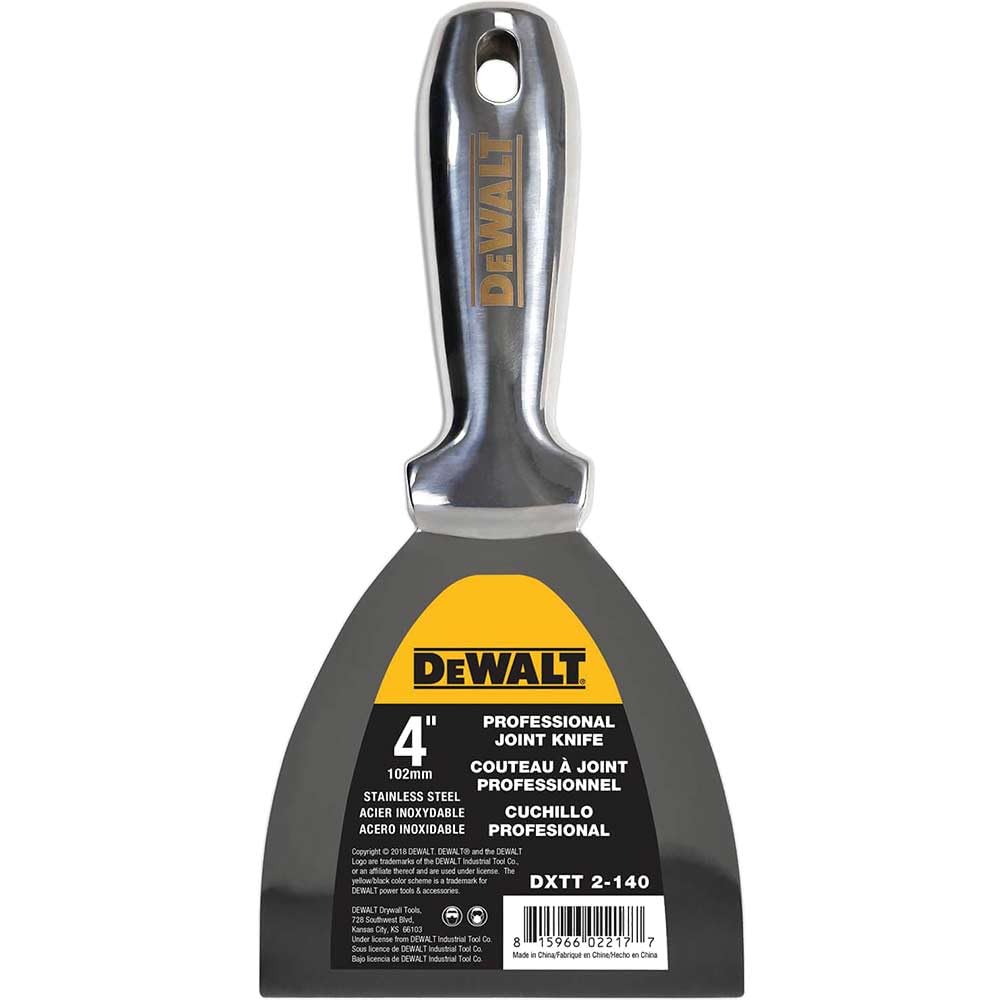 DeWALT Drywall Stainless Steel Jointing/Filling Knife 100mm (4in), DDW2404