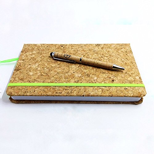 Personal Cork Cover Planner, Boost Productivity & Accomplish Goals, Mindfulness & Happiness Diary, Daily Agenda & Work Planner, For Men, Women, Boys & Girls – Green Strap & Red Bookmark