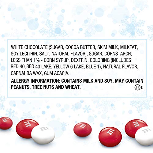 M&M'S Holiday White Chocolate Peppermint Christmas Candy, 7.44-ounce Bag