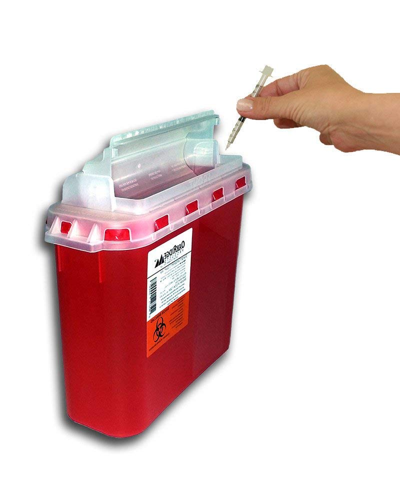 BD Style 5.4 Qt Sharps Disposal Container | Oakridge Products | Touchfree Rotating Lid: Industrial & Scientific