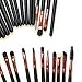 Kolight 15pcs Cosmetic Makeup Brushes Set Powder Foundation Eyeshadow Eyeliner Lip Brushes for Beautiful Female (Black+Gold Rose)