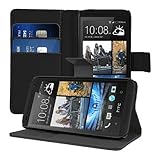 kwmobile Elegant synthetic leather case for the HTC Desire 601 with magnetic fastener and stand function in Black