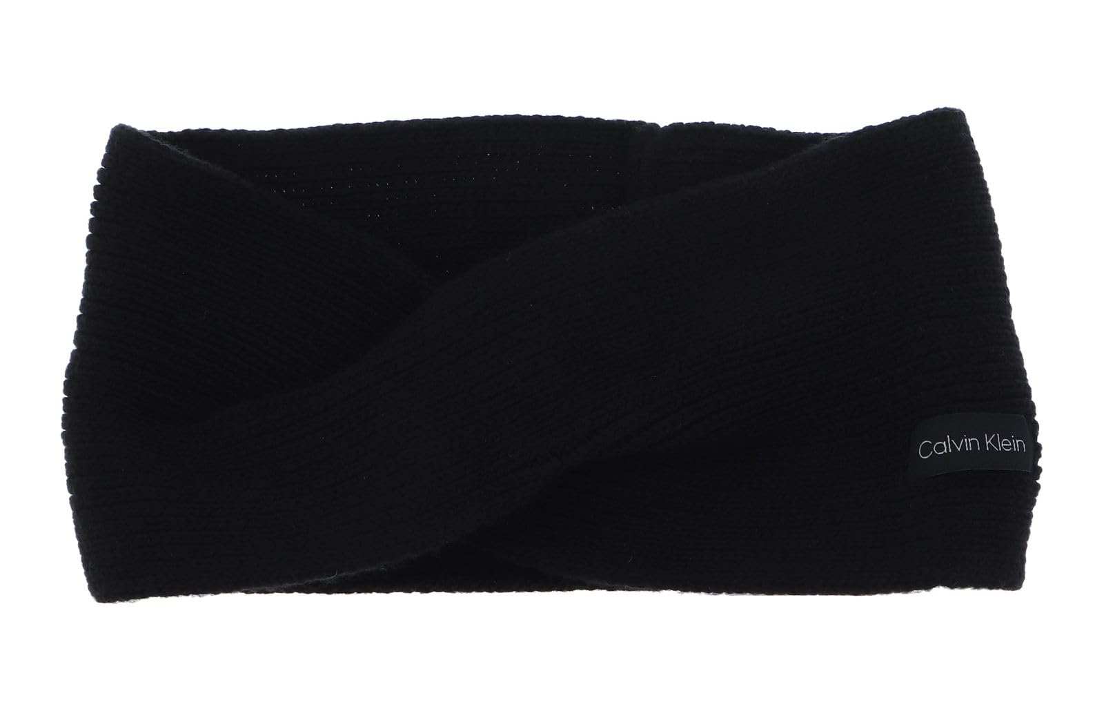 Calvin Klein Women Essential Knit Twisted Headband Winter, Black (Ck Black), One Size