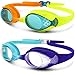 OutdoorMaster Kids Swim Goggles 2 Pack - Quick Adjustable Strap Swimming Goggles for Kids - D