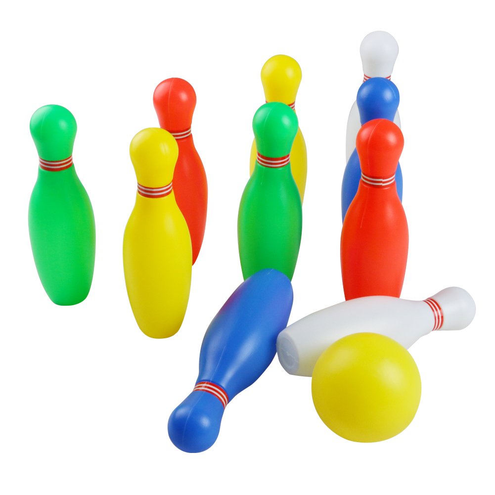 Skittles Bowling Set Kids Outdoor Indoor 10 pin Bowling Game with 2