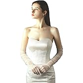 Women's Wedding Bridal Mesh Tulle Gloves Long Opera Costume Party Gloves 27" Elbow Length Sheer Gloves