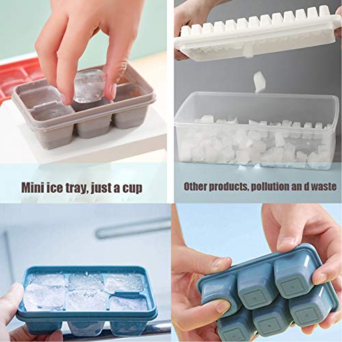 3 Pack Mini Ice Cube Trays with Lids, Easy Release Ice Trays of 6
