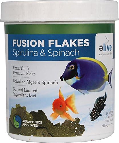 Elive 034329 Fusion Flake Spirulina & Spinach Spirulina, 3 oz, 1Piece
