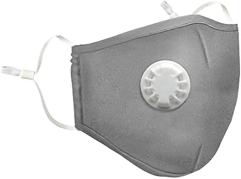 Dustproof Windproof Foggy Haze Pollution Respirator Cotton PM2.5One Size Face with Breathing Valve Replaceable (Grey)