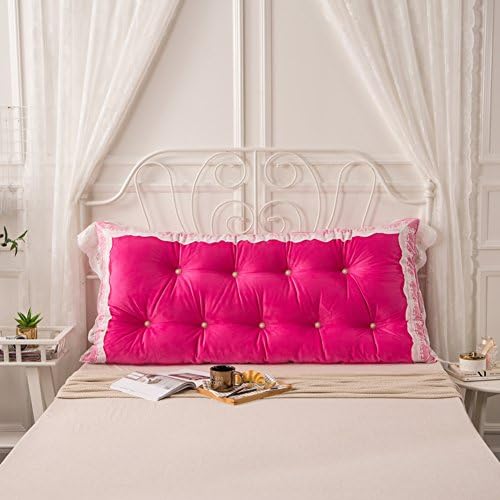UYHSAUDGHFHE All Cotton Korean Version Double Pillow Lace Bed Sofa Cushion 100% Cotton Two-Person Long Pillow Korean Head Back-G 120x75cm(47x30inch)