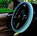 OHF New Steering Wheel Cover Silicone Geometrical Pattern for Universal Car Diameter 13-15inch Steering Cover (blue)