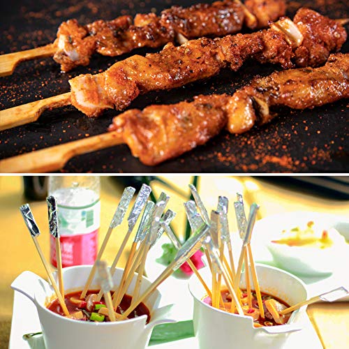 CandyHome Natural Bamboo Picks Paddle Skewers Bamboo Appetizer Skewers Food Grade Cocktail Picks, Grilling, Marshmallows, Fondue, Dessert, Fruit, Sausage and More, 7 Inch 200 Pack - Thumbnail 5