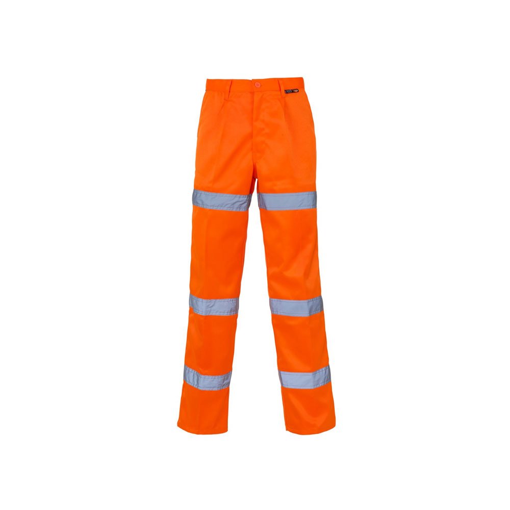 SuperTouch PC3898C 3 Band Hi Vis Trousers, Long length, 50" Waist, Orange