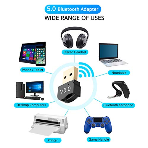 GeekerChip-Adaptador-de-Bluetooth-50Bluetooth-USB-PC-Transmisor-y-Receptor-Compatible-con-Windows-XP788110Vistapara-TVAuricularAltavozRatonTeclado