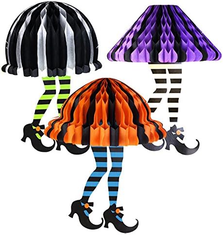 2017 New Style 30CM 12" Halloween Skirt Honeycomb Witch High heels Halloween Party Backdrop Hanging Decoration Bar Mall Classroom Props Ornaments Pack 3