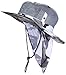 JFH GROUP Wide Brim Unisex Safari Outback Summer Mesh Hat with Neck Flap (FBN City Camo L)