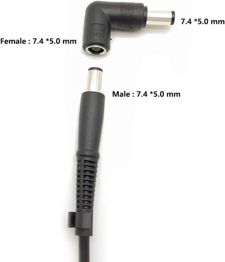 7.4 mm to 7.4 mm Right Angle 90-degree Power Adapter Connector Converter for Hp Pavilion Probook Elitebook Envy Compaq Presario Laptop AC Charger Cord - Image 3