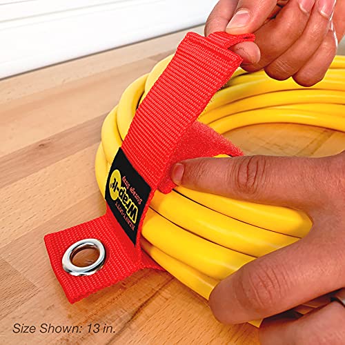 HeavyDuty WrapIt Storage Straps 13" (6Pack) Red Hook and Loop