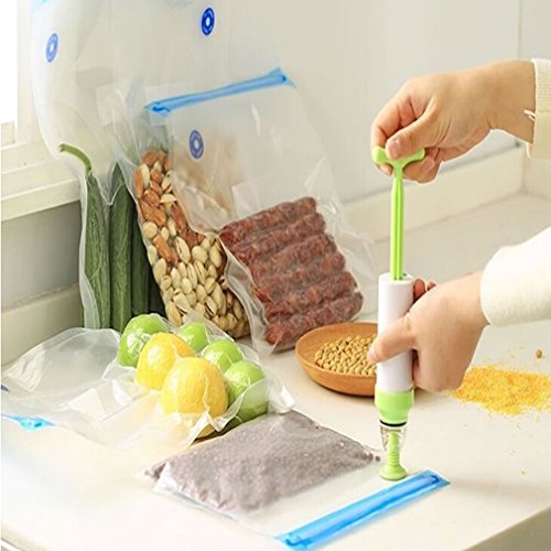 Rurah Vacuum Sealer with Hand Pump Food Vacuum Compression Bag Reusable Sealed Bags