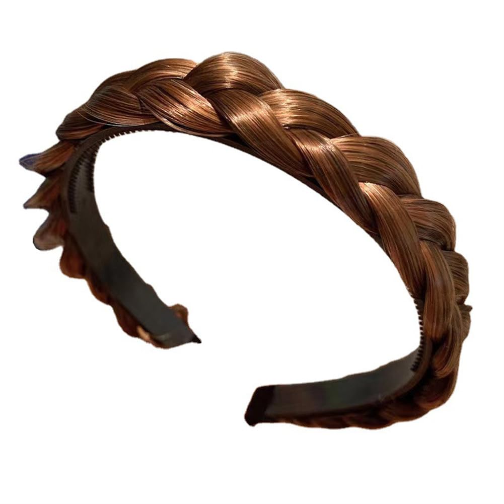 Plaited Headbands For Women Wide Fishtail Braid Hairband Handmade Retro Head Hoop Hair Headwear Synthetic Braids Hairpiece Girls And Women Beauty Accessory
