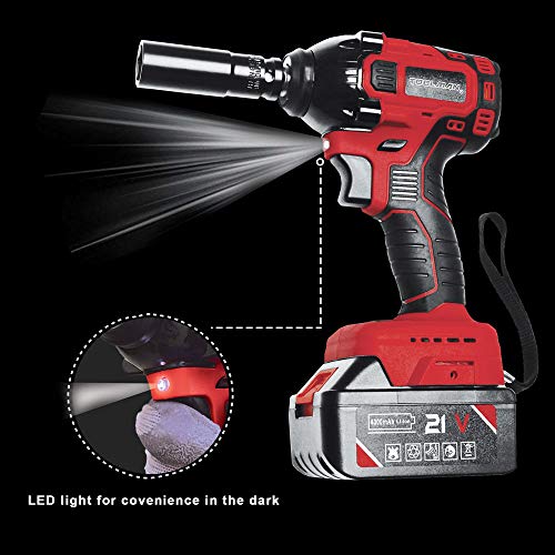 Lion Tools ZTP011 Toolman Lithium-ion cordless Impact Wrench kit 1/2" 21V with Drill Set 7 pcs (1 BATTERY) for Heavy Duty works with DeWalt Makita Ryobi Accessories