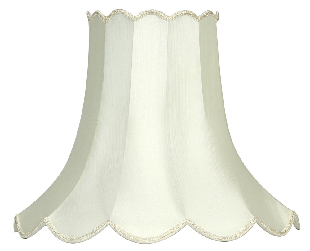 Oaks Lighting Faux Silk Scallop Shade, 12-inch, Ivory