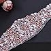 Bridal Applique Rhinestone Trim for Women Dress Belt- Princess Pink
