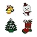 Ewinsun 12 Pcs Christmas Day, Snow Man Assorted Size Iron On Patches Sew On Decoration Patch for DIY Jeans, Clothing, Handbag, Hats