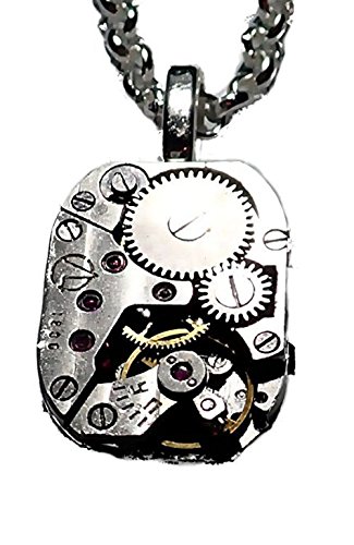 Steampunk Clockwork Gearbox watch part Necklace with gears (18 Inches)