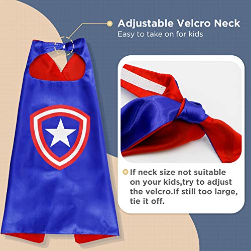 RioRand Dress Up Costumes Cartoon Kids 5 Superhero Capes Set for Costumes Birthday Party Gifts (5pcs for boy)