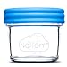 Nellam Baby Food Storage Containers - Leakproof, Airtight, Glass Jars for Freezing & Homemade Babyfood Prep - Reusable, BPA Free, Microwave & Freezer Safe (4x4oz+4x8oz, Blue)