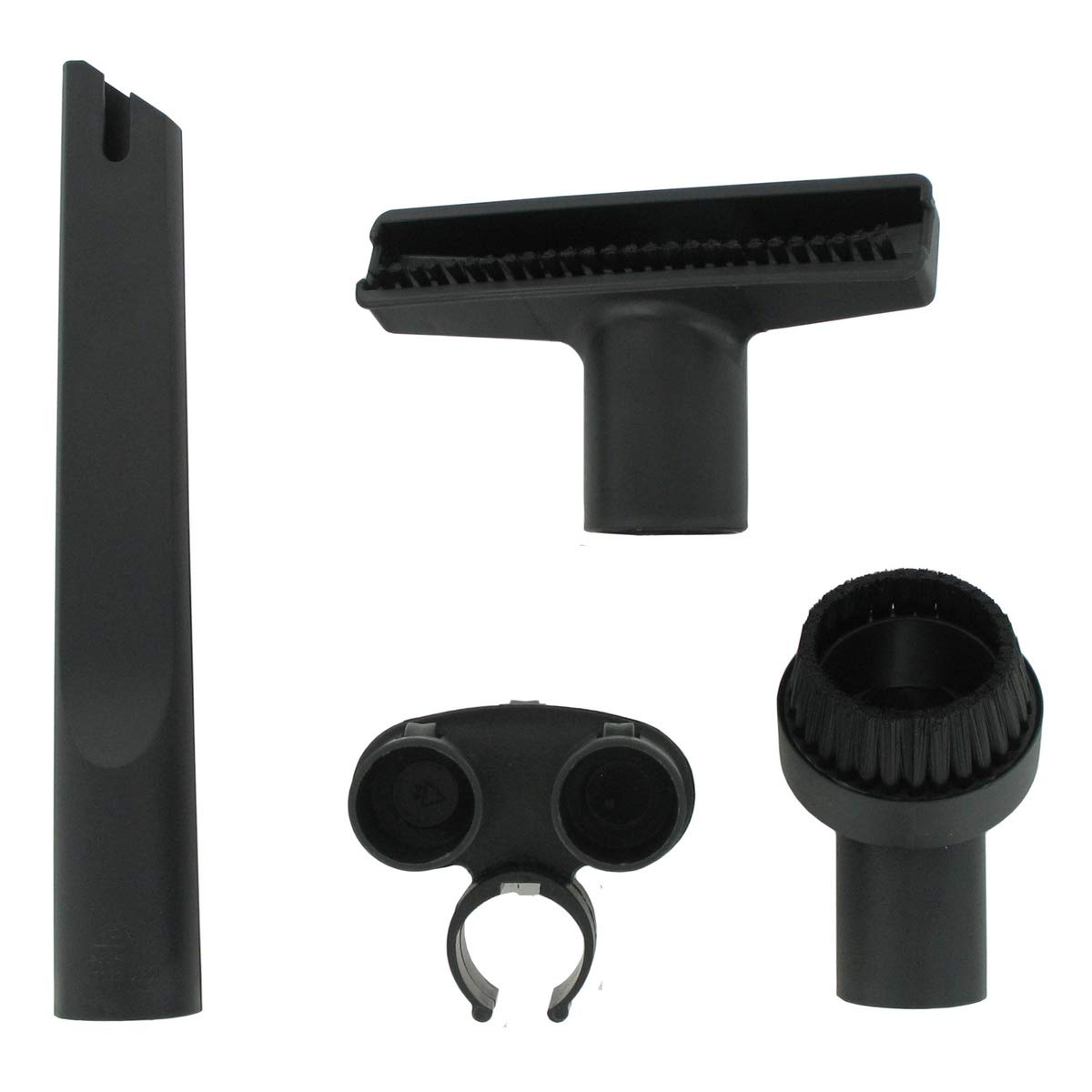 Paxanpax PFC902, Universal Black Plastic Crevice Tool, Upholstery Tool with Brush, Round Dusting Brush Tool & Tool Tree Caddy Accessory Kit (32mm)