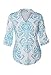 Dokotoo Womens Casual Fashion 2017 Winter Split Neck Print 3 4 Sleeve Tunic Blouses Tops Blue XX-Large
