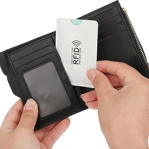 RFID Blocking Card Sleeve, Credit Card Protector Holder with Anti-Skimming Technology, Slim Identity Card Security Sleeve for