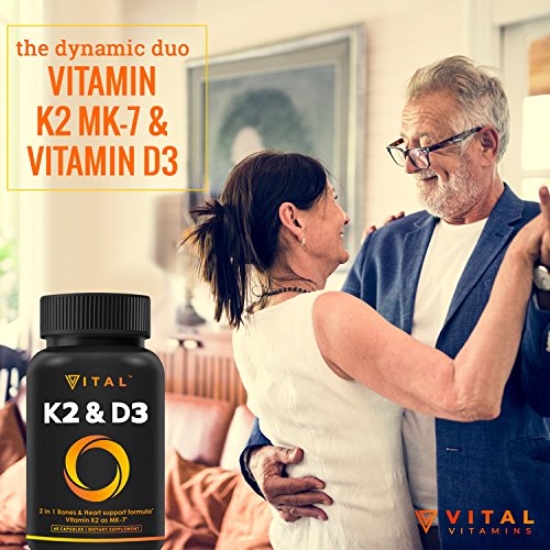 Vitamin K2 (MK7) with D3 Supplement - Vitamin D & K Complex - Bone and Heart Health Formula - 5000 IU Vitamin D3 & 90 mcg Vitamin K2 MK-7-60 Small & Easy to Swallow Vegetable Capsules - Thumbnail 5