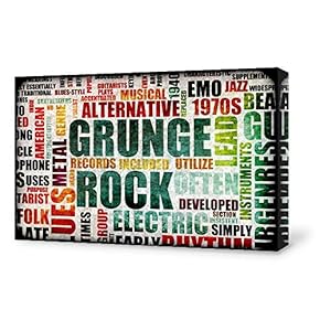 Canvas Wall Art Words Collage Design Painting Artwork for Home Prints Framed - 12x18 inches